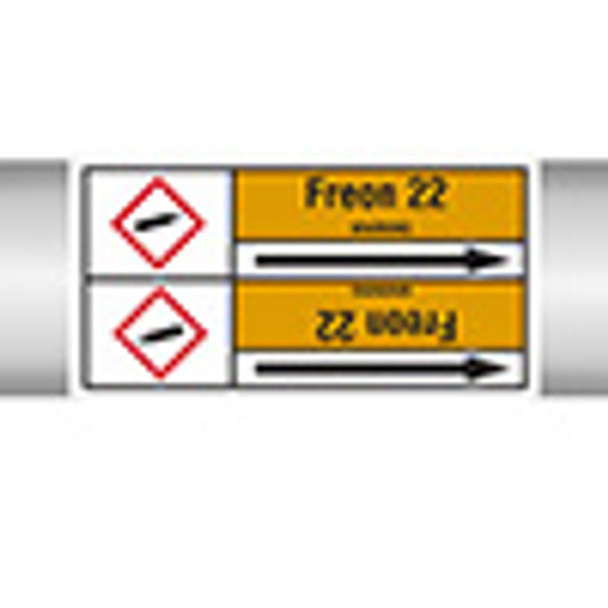 Roll form linerless Pipe Markers, with pictograms - Gas - Freon 22