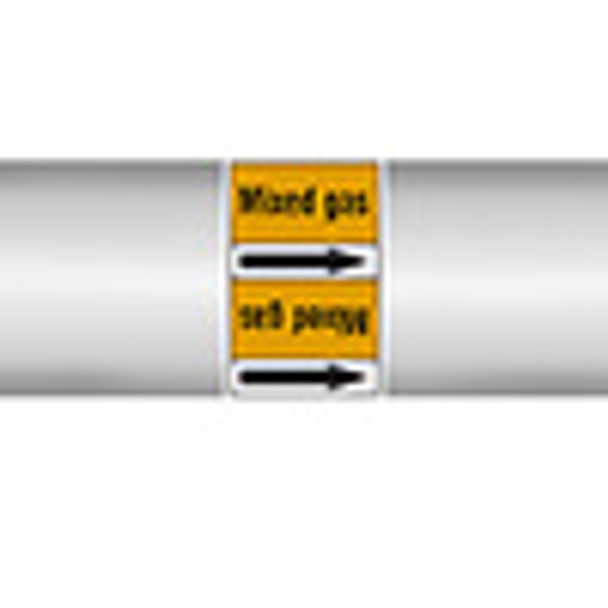 Roll form linerless Pipe Markers, with pictograms - Gas - Mixed gas