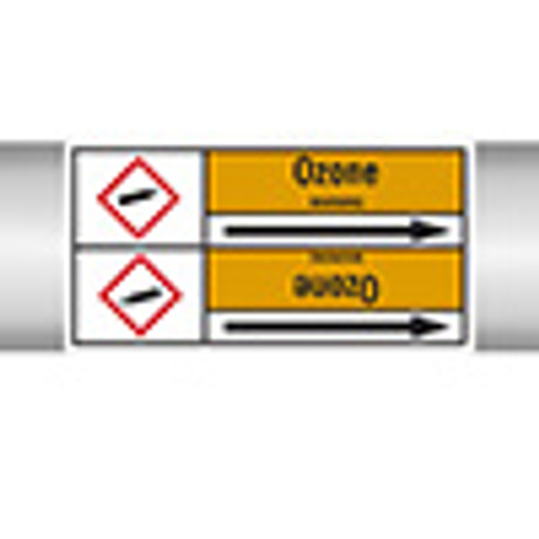 Roll form linerless Pipe Markers, with pictograms - Gas - Ozone