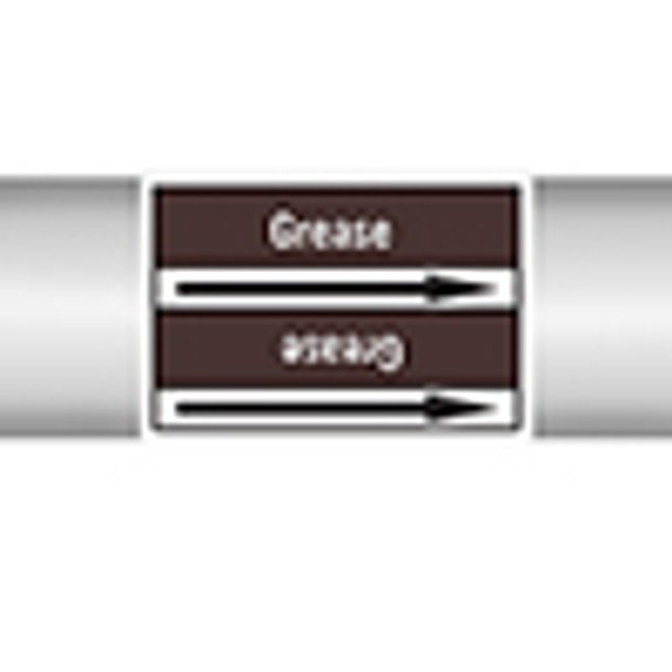 Roll form linerless Pipe Markers, without pictograms - Flammable/Non-Flammable Liquids/Oils - Grease