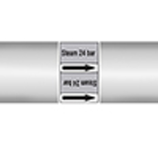 Roll form linerless Pipe Markers, without pictograms - Steam - Steam 24 bar Roll form linerless Pipe Markers, without pictograms - Steam - Steam 24 bar