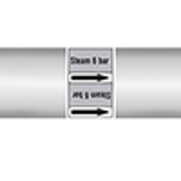 Roll form linerless Pipe Markers, without pictograms - Steam - Steam 6 bar