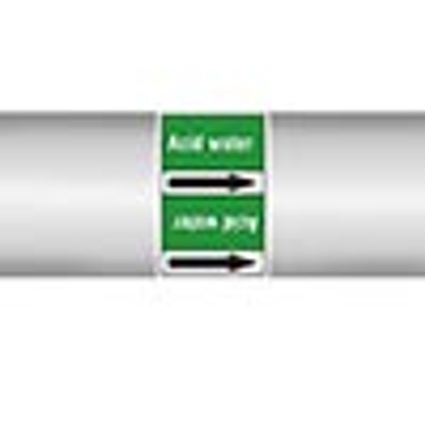Roll form linerless Pipe Markers, without pictograms - Water - Acid water