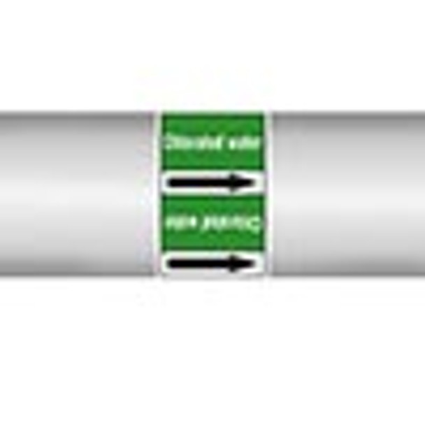Roll form linerless Pipe Markers, without pictograms - Water - Chlorated water