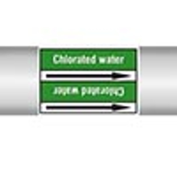 Roll form linerless Pipe Markers, without pictograms - Water - Chlorated water