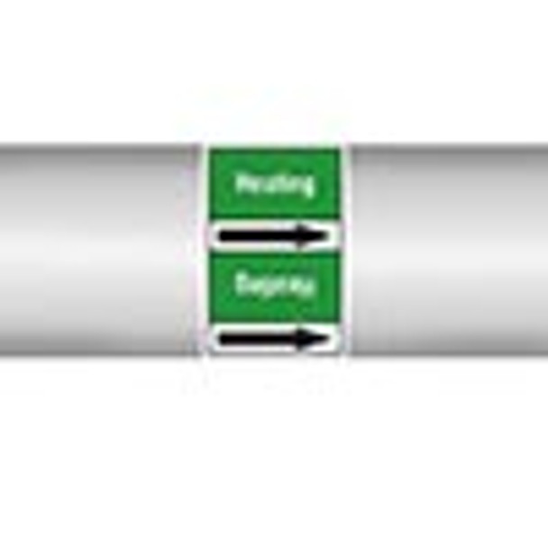 Roll form linerless Pipe Markers, without pictograms - Water - Heating