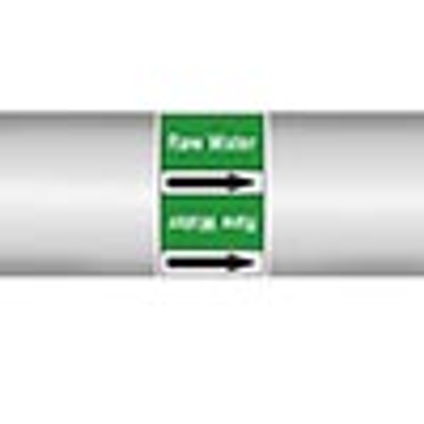 Roll form linerless Pipe Markers, without pictograms - Water - Raw water