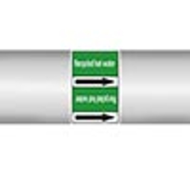 Roll form linerless Pipe Markers, without pictograms - Water - Recycled hot water