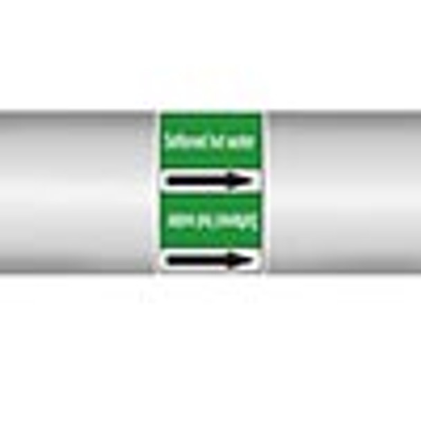 Roll form linerless Pipe Markers, without pictograms - Water - Softened hot water