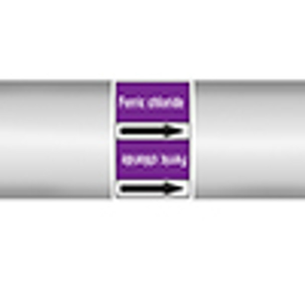 Roll form Pipe Markers with liner, without pictograms - Acids & Alkalis - Ferric chloride