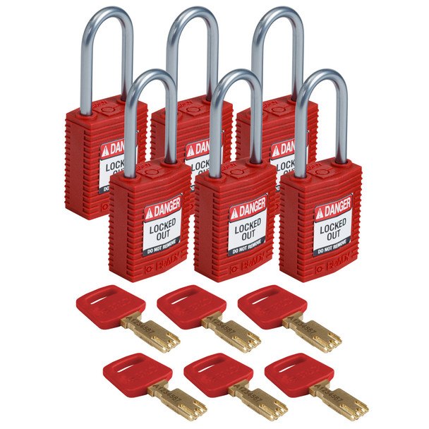 SafeKey Compact Nylon Lockout Padlocks with Alumium Shackle