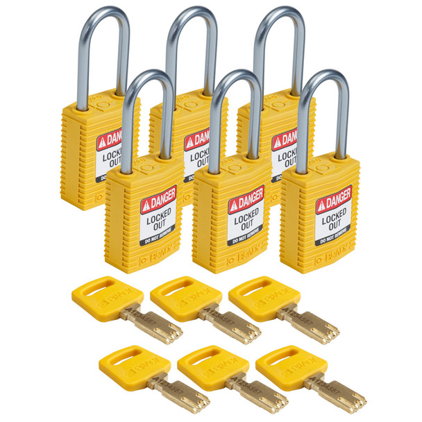 SafeKey Compact Nylon Lockout Padlocks with Alumium Shackle