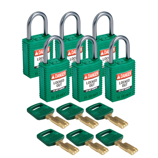SafeKey Compact Nylon Lockout Padlocks with Alumium Shackle
