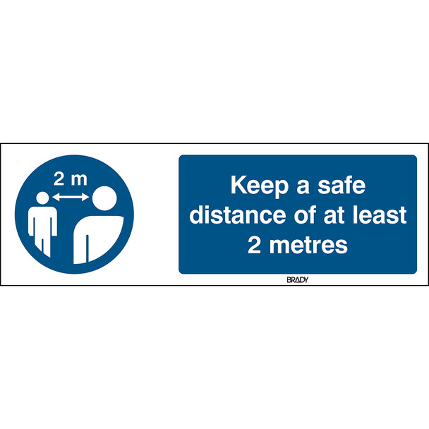 Safety Sign - Keep a safe distance of at least 2 metres