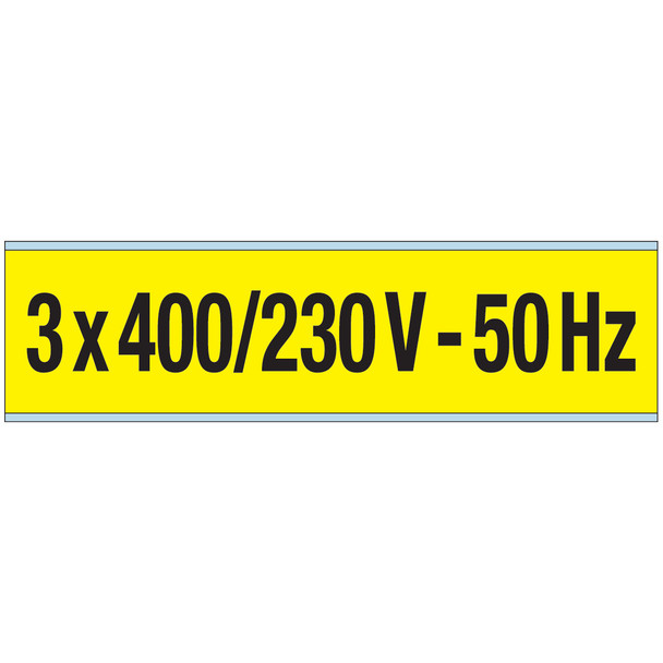 Warning Sign - 3 x 400 / 230 V 50 HZ