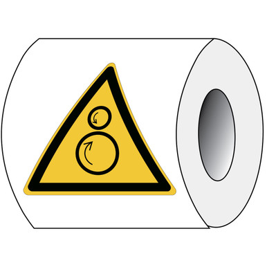 Rotating Warning Sign Iso ISO Safety Sign - Warning: counter rotating rollers | 830016 | BRADY