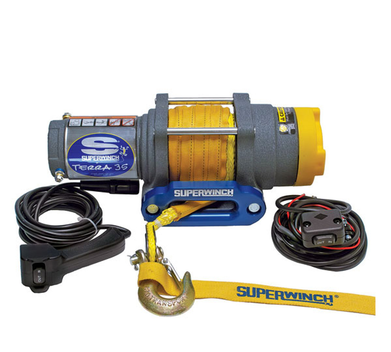 Superwinch 1135230 3500 LBS 12 VDC 3/16in x 50ft Synthetic Rope Terra 35SR Winch