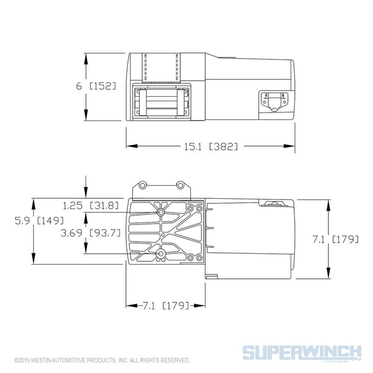 Superwinch 1455200 - 5500 LBS 12 VDC 7/32in x 60ft Steel Rope S5500 Winch