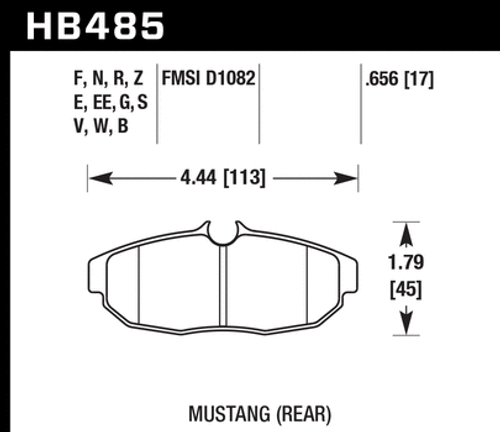 Hawk HB485F.656 Performance HPS Brake Pads; Rear Pair (05-14 GT, V6)