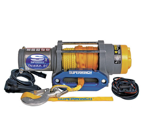 Superwinch 1145230 - 4500 LBS 12 VDC 1/4in x 55ft Synthetic Rope Terra 45SR Winch