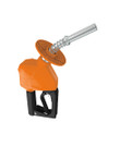 OPW 11BP-0800-E25 3/4'' NPT Orange Unleaded Nozzle with 2 Piece Handwarmer