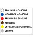 Gasoline Advertising D-596 8'' W x 5'' H API Color New Chart Ethanol & Vapor Decal