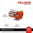 Fill-Rite RD812BN 8GPM (30LPM) 12V DC Portable Fuel Transfer Pump w/ 10' Quick-Connect Power Cable