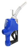 Husky 045707-01 1GS Automatic Nozzle, 1" Inlet NPT, New Farm/Commercial Fueling, Light Duty Diesel Without Hold Open Clip With Polymer Hand Guard, Full Grip Guard And Hanging Hook, Blue