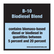 Gasoline Advertising D-30-B10 3" W x 3" H Pump Ad. Panel Decal - B-10 Biodiesel