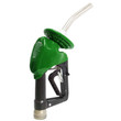 Husky 12150187N-03 X DEF Automatic Shut-Off Nozzle, M34 X 1.5 MM Inlet, With Two Notch Hold Open Clip, Gilbarco Magnetic Handguard, Mate Guard, Polymer Handle Cover And 1808 Waffle Splash Guard, Without Spout Ring, Green
