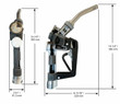Husky 12150187N-06 X DEF Automatic Shut-Off Nozzle, M34 X 1.5 MM Inlet, With Two Notch Hold Open Clip, Gilbarco Magnetic Handguard, Mate Guard, Polymer Handle Cover And 1808 Waffle Splash Guard, Without Spout Ring, White