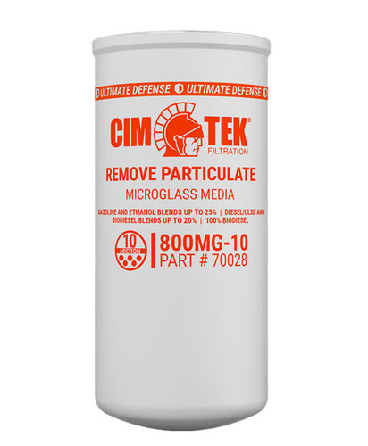Cim-Tek 70028 800 Series Fuel Filter, 800MG-10, Microglass Media, Remove Particulate, 40GPM, 10 Micron, 1-1/2