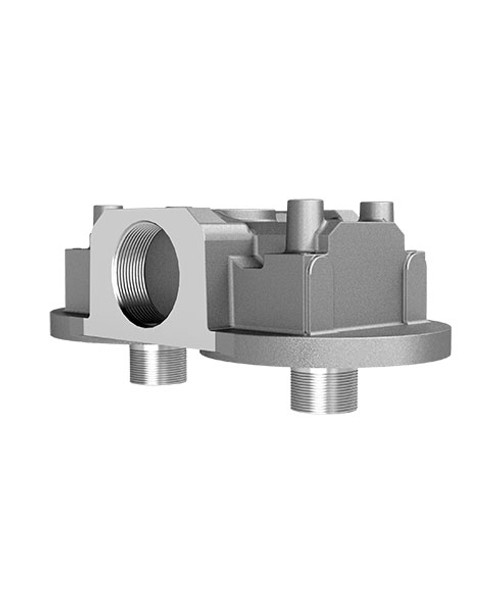 Cim-Tek 50011 800 Series Fuel Filter Adaptor, Aluminum, No Gauge Ports, No Bypass, Dual Adaptor, 1-1/2"-16 UNF Thread, 2" NPT In/Out Cim-Tek 50011 800 Series Fuel Filter Adaptor, Aluminum, No Gauge Ports, No Bypass, Dual Adaptor, 1-1/2"-16 UNF Thread, 2" NPT In/Out