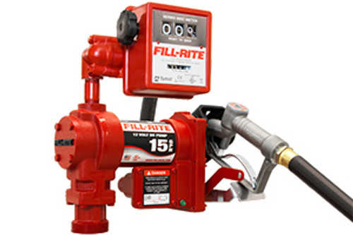 Fill-Rite FR1211GEL 12V DC Fuel Transfer Pump w/807CL Meter (Liter) (15 GPM)