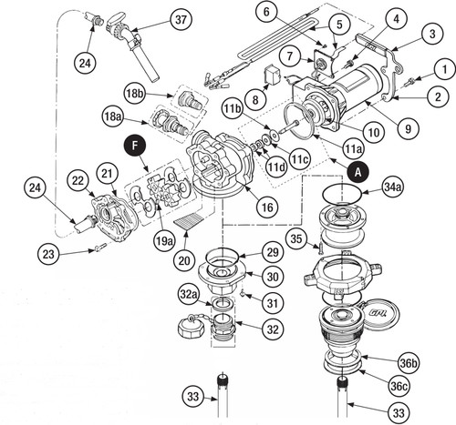 GPI 119002-18 12V DC Motor Assembly for P-200H 12V Plastic Utility Pump Replacement