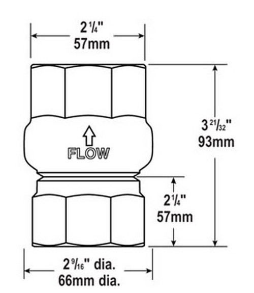 OPW 70-0070 1-1/2" Vertical Check Valve w/ Shear Groove