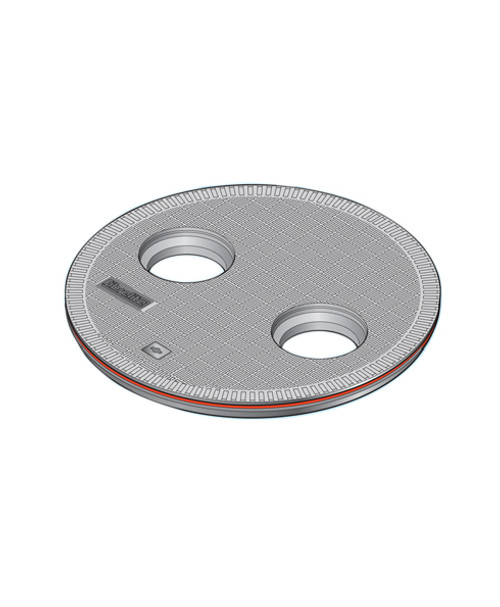 OPW FL100GRAY-MP550 40'' Dia. Gray Flat Sealed Composite Cover w/ 2 Ports at 21 1/2'' Centers OPW FL100GRAY-MP550 40'' Dia. Gray Flat Sealed Composite Cover w/ 2 Ports at 21 1/2'' Centers