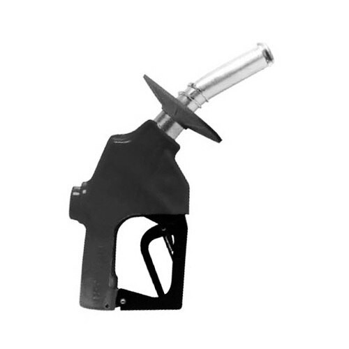 OPW 7H-0425 1'' NPT Black Automatic Shut-Off Nozzle w/ 12'' Spout