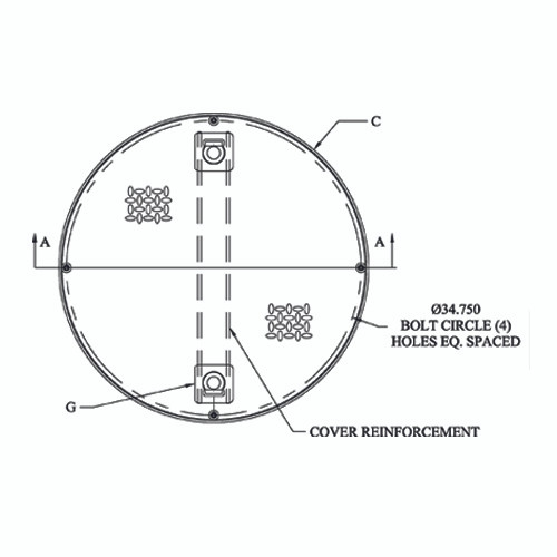 Fairfield Industries 300-WT 30'' Dia. Watertight Heavy Duty Round Manhole w/ 12'' Skirt