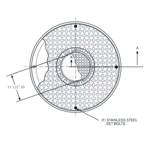 Fairfield Industries 481-WT/COVER 48'' Watertight Cover w/ SCM Center Access Port