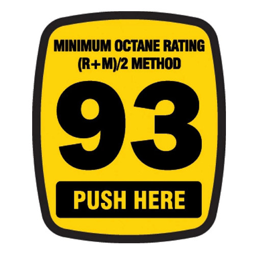 Wayne 888460-001-009 Ovation 93 Octane "Push Here" Decal