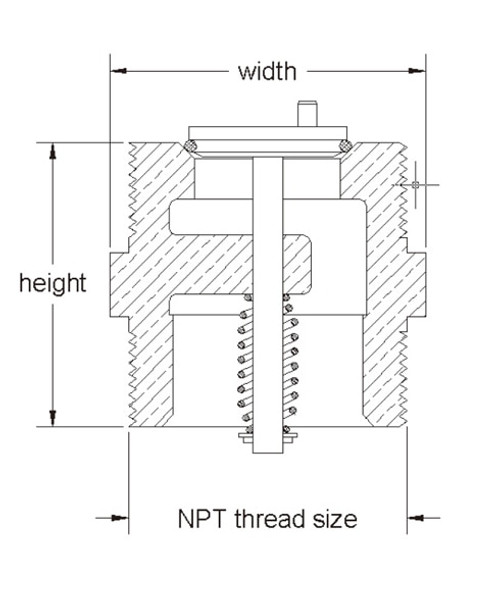 Universal 212VPR-15-014 1-1/2'' Pressure Relief Nipple Check Valve w/ Viton Seal