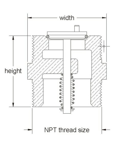 Universal 212VPR-15-1535 1-1/2'' Pressure Relief Nipple Check Valve w/ Viton Seal