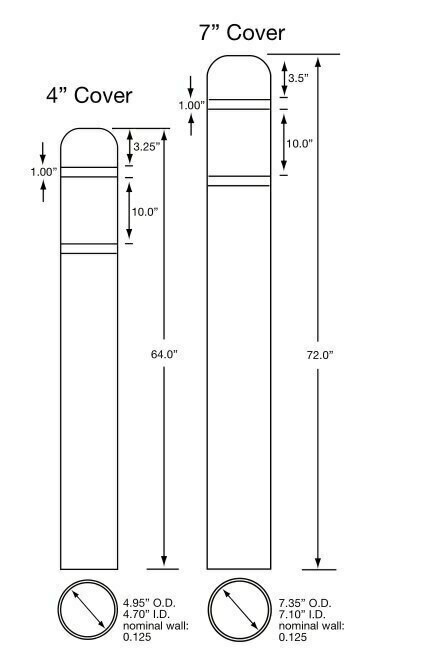 Universal 1984-BC772 7" x 72" Bollard Cover