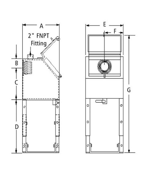 OPW 6211R-151B2L 15 Gal. Coated Steel Spill Container w/ 1 - 2" Boot & Legs w/o Drain Valve