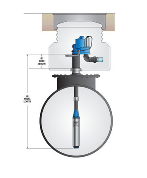 Franklin Fueling 400336925 1/3 HP Fixed Speed Submersible Turbine Pump w/ Model R Check Valve (Riser Pipe Length 25'')