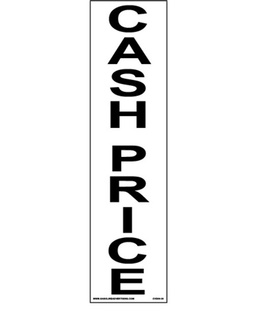 Gasoline Advertising CVD09-39 3'' x 12'' Cash Price Vecal Black on White Decal