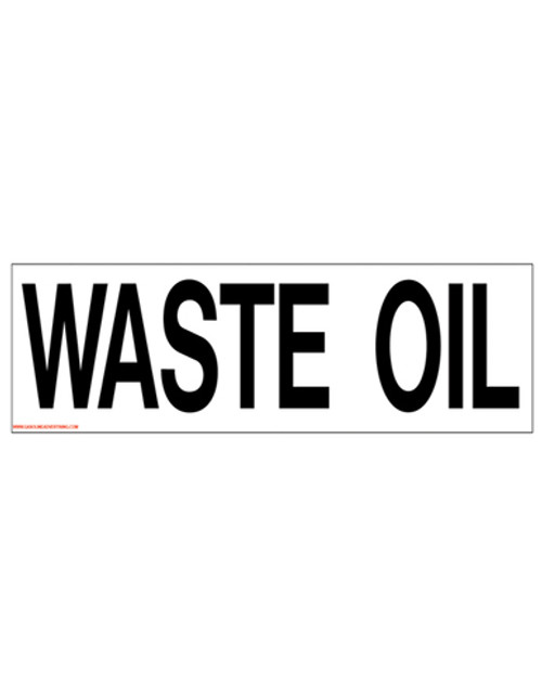 Gasoline Advertising D-345 12'' W x 3'' H Waste Oil Decal