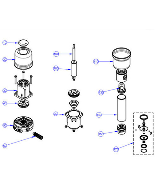 Piusi R20565000 1'' Suction Connection Spare Kit for P5.5 ST Air Operated Piston Pump