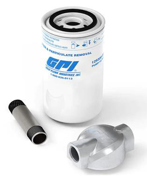GPI 129500-06 18 GPM 10 Micron Particulate Filter Kit w/ 3/4'' NPT Aluminum Adapter & 3/4'' x 4'' Nipple